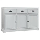 3 Drawers Sideboard Buffet Storage with Adjustable Shelves-Gray