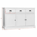 3 Drawers Sideboard Buffet Storage with Adjustable Shelves-White