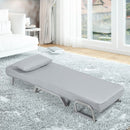 Folding 5 Position Convertible Sleeper Bed Armchair Lounge Couch with Pillow-Light Gray