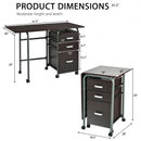 Folding Computer Laptop Desk Wheeled Home Office Furniture-Brown