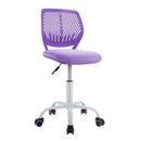 Adjustable Office Task Desk Armless Chair-Purple