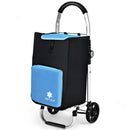 Folding Utility Shopping Trolley with Removable Bag-Blue