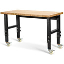 48"×24" Adjustable Height Mobile Workbench with Caster-Natural