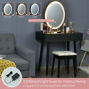 Touch Screen Vanity Makeup Table Stool Set -Black