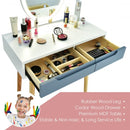 Touch Screen Vanity Makeup Table Stool Set -Gray