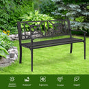 Patio Garden Bench Steel Frame Park Yard Outdoor Furniture