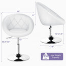 1Pc Adjustable Modern Swivel Round Tufted-White