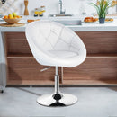 1Pc Adjustable Modern Swivel Round Tufted-White