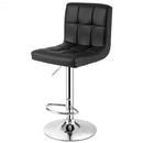 Adjustable Swivel Bar Stool with PU Leather-Black