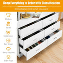 6-Drawer Freestanding Storage Cabinet with Metal Handles