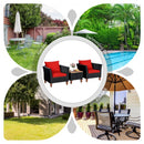 3 Pieces Outdoor Patio Rattan Furniture Set-Red