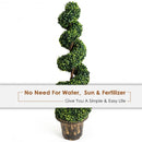 2-Set 4' Artificial  Décor Green Boxwood Spiral Tree