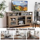 58" TV Stand Entertainment Console Center with 2 Cabinets-Natural