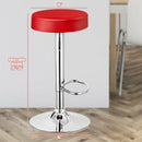Set of 2 Adjustable Swivel Round Bar Stool  Pub Chair-Red