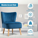 Armless Accent Chair Modern Velvet Leisure Chair-Blue