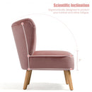 Armless Accent Chair Modern Velvet Leisure Chair-Pink