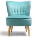 Armless Accent Chair Tufted Velvet Leisure Chair-Green