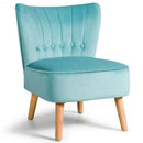 Armless Accent Chair Tufted Velvet Leisure Chair-Green