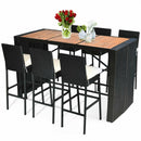 7 PCS Patio Rattan Wicker Dining Furniture Set