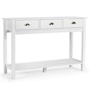 Modern Tall Entryway Table with 3 Drawers and 2 Tier Storage Shelves for Hallway and Living Room