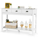 Modern Tall Entryway Table with 3 Drawers and 2 Tier Storage Shelves for Hallway and Living Room