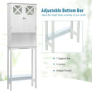 2-door Over The Toilet Bathroom Storage Cabinet with Adjustable Shelf