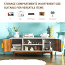 TV Stand Entertainment Media Console with 2 Storage Cabinets and Open Shelves