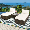 5 PCS Patio Rattan Wicker Furniture Set with Cushions