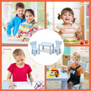 3-Piece Toddler Multi Activity Play Dining Study Kids Table and Chair Set-Blue