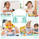 3-Piece Toddler Multi Activity Play Dining Study Kids Table and Chair Set-Green