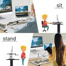 Height Adjustable Standing Desk Converter with Removable Keyboard Tray-White