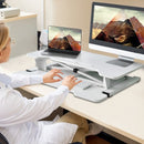 Height Adjustable Standing Desk Converter with Removable Keyboard Tray-White