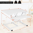 Height Adjustable Standing Desk Converter with Removable Keyboard Tray-White