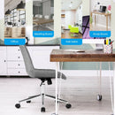 Fabric Adjustable Mid-Back Armless Office Swivel Chair