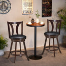 Set of 2 Swivel Bar stool 24" Counter Height Leather Padded Dining Kitchen Chair-24"