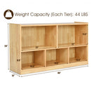 Kids 5-Cube Storage Cabinet 2-Shelf Wood Bookcase Organizer