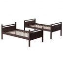Twin Over Twin Bunk Bed Convertible 2 Individual Beds Wooden -Espresso