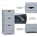 Bathroom Floor Freestanding Storage Organizer with 3 Drawers-Gray
