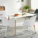 Set of 2 Metal Frame Modern Petal-Shape Plastic Dining Chair-White