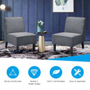 Single Fabric Modern Armless Accent  Sofa Chair with Rubber Wood Legs -Gray