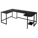 79" U-Shaped Computer Desk with CPU Stand for Home Office -Black