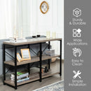 3 Tier 47" Console Metal Frame Sofa Table-Oak