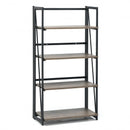 4-Tier Folding Bookshelf No-Assembly Industrial Bookcase Display Shelves