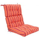 22" x 44" Tufted Outdoor Patio Chair Seating Pad-Red & Orange