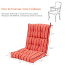 22" x 44" Tufted Outdoor Patio Chair Seating Pad-Red & Orange