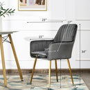 Accent Upholstered Arm Chair with Steel Gold Legs-Gray