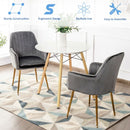 Accent Upholstered Arm Chair with Steel Gold Legs-Gray