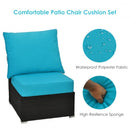 Deep Seat Chair Cushion Pads Set with Rope Belts for Indoor and Outdoor-Turquoise