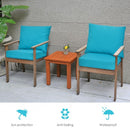 Deep Seat Chair Cushion Pads Set with Rope Belts for Indoor and Outdoor-Turquoise