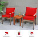 Deep Seat Chair Cushion Pads Set with Rope Belts for Indoor and Outdoor-Red